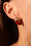 18K Real Gold Plated Strawberry Earrings