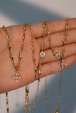 18K Real Gold Plated Diamond Cross Lariat Necklace