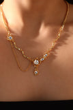 18K Real Gold Plated Diamond Dangle Necklace