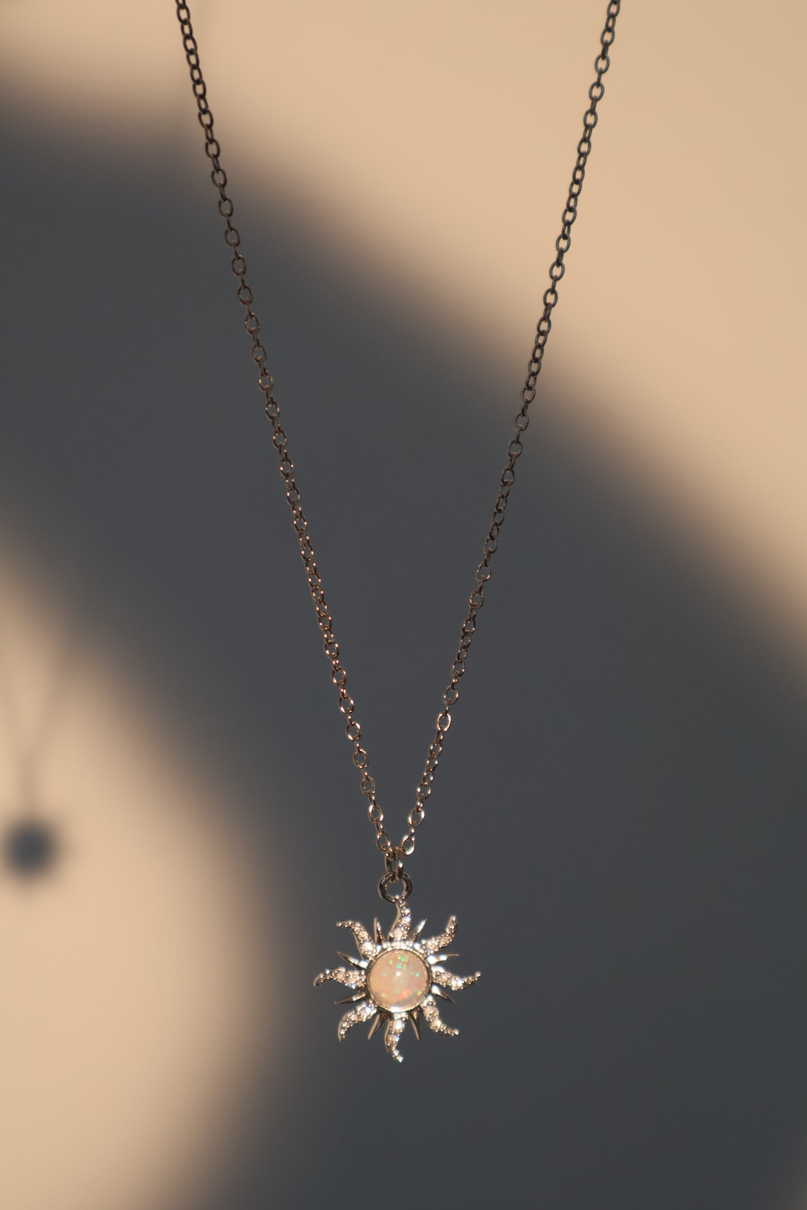 White Opal Sun Necklace