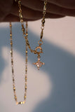 18K Real Gold Plated Diamond Cross Lariat Necklace