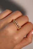 24K Gold Vermeil Double Layer Diamond Ring