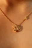 18K Gold Vermeil Diamond Sun Necklace