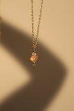 18K Real Gold Plated Pink Gem Saturn Star Necklace