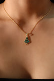 18K Gold Vermeil Christmas Tree Necklace