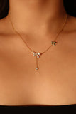 14K Gold Vermeil Diamond Bowknot Necklace