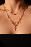 18K Real Gold Plated Diamond Star Layer Necklace