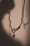 Platinum Plated Diamond Dangle Necklace