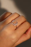 925 Sterling Silver Moon Star Ring