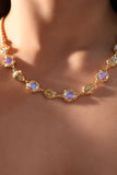 18K Real Gold Plated Multi Moonstone Shell Necklace