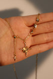 18K Real Gold Plated Moonlight Saturn Star Diamond Necklace