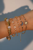 18K Real Gold Plated Moonstone Moon Star Bracelet