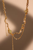 18K Real Gold Plated Jade Pearls Chain Necklace