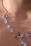 Multi Color Gem Butterfly Necklace