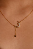 18K Gold Vermeil Shell Moon Star Necklace