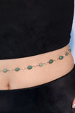 18K Gold Stainless Steel Natural Jade Waist Chain