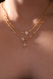 18K Real Gold Plated Diamond Flower Necklace