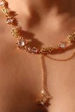 18K Real Gold Plated Moonstone Knot Necklace