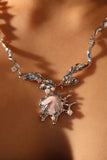 Platinum Plated Pink Shell Necklace