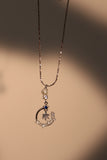 Platinum Plated Moonlight Dangle Necklace