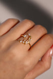 14K Gold Vermeil Moon Star Ring