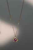 14K Real Gold Plated Purple Opal Sun Necklace