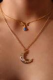 24K Gold Vermeil Blue Opal Droplet Necklace