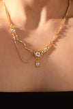 18K Real Gold Plated Diamond Dangle Necklace