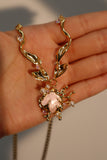 18K Real Gold Plated Pink Shell Necklace