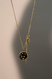 18K Real Gold Plated Galaxy Black Tide Star  Necklace