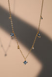 18K Gold Vermeil Multi Blue Gem Necklace