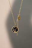 18K Real Gold Plated Galaxy Black Tide Star  Necklace