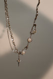 Platinum Plated Pearl Star Necklace