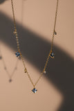 18K Gold Vermeil Multi Blue Gem Necklace