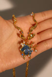 18K Real Gold Plated Blue Shell Necklace