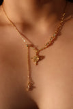 18K Real Gold Plated Moonlight Saturn Star Diamond Necklace