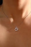 925 Sterling Silver Moonstone Moon Necklace