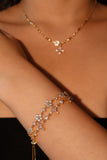 18K Real Gold Plated Diamond Cross Bracelet