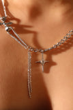 Diamond Bow Star Chain Necklace