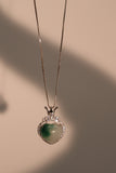 Crown Jade Heart Necklace