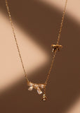 14K Gold Vermeil Diamond Bowknot Necklace