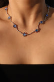 Platinum Plated Multi Moonstones Necklace