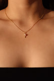 18K Real Gold Plated Pink Gem Saturn Star Necklace