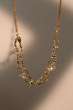 18K Real Gold Plated Diamond Clips Necklace