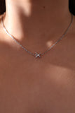 Platinum Plated Diamond Star Layer Necklace