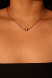 Platinum Plated Diamond Star Layer Necklace