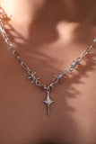 Platinum Plated Multi Knot Star Necklace