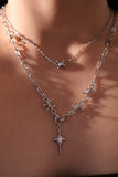 Platinum Plated Multi Knot Star Necklace