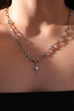 Platinum Plated Multi Knot Star Necklace