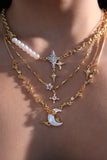 18K Real Gold Plated Stellar Pearl Radiance Necklace